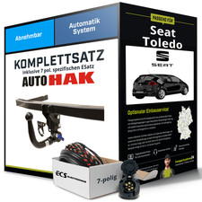 Für SEAT Toledo III Typ 5P Anhängerkupplung abnehmbar +eSatz 7pol 04-09 AHK