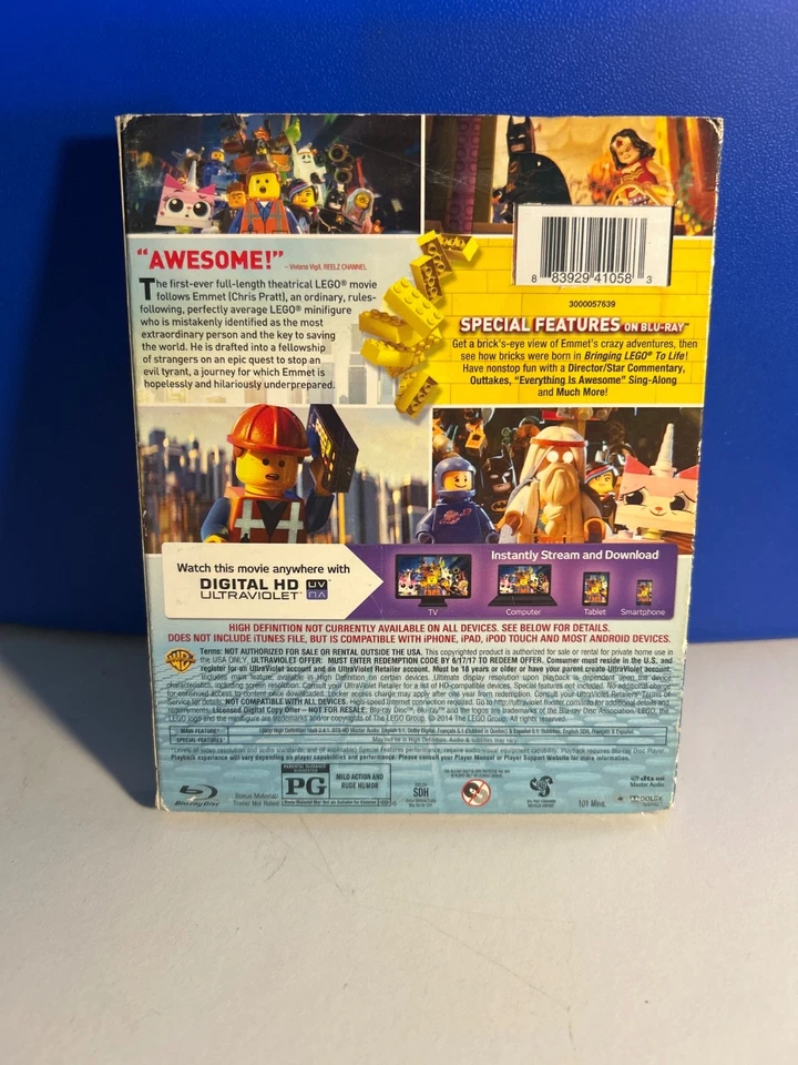 The Lego Movie (Blu-Ray + DVD + Digital) 1080p…....…...BRAND NEW & SEALED! - Image 2 of 2
