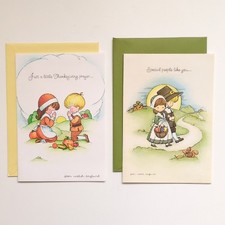 Vintage 70s 80s Hallmark Thanksgiving Greeting Cards Joan Walsh Anglund Artwork