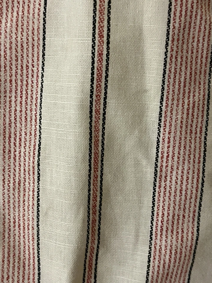 RL Chaps Home Queen Size Bed Skirt/Dust Ruffle Red/Black Stripes 14.5” Drop EUC - Image 3 of 4