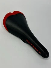 Odyssey Pro BMX Seat Black Red Old Mid School Vintage Racing GT Dyno Haro Hawk