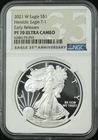 2021-W AMERICAN SILVER EAGLE T-1 NGC PR70 ULTRA CAMEO EARLY RELEASE (P0637)