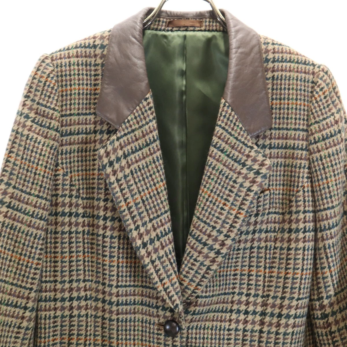 Conjunto de falda de tweed con patrón de cuadros antiguos Burberrys años 90 usado 7AR/5AP beige para mujer