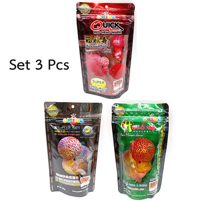 Okiko 3er Pack: Premium Futter für Flowerhorn Cichliden