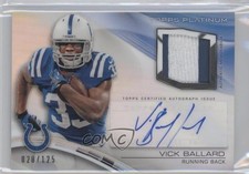 2013 Topps Platinum Veteran Refractor 20/125 Vick Ballard #AVP-VB Patch Auto 7p8