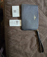 Coach Women s Navy Solid Zip Wristlet Wallet ...