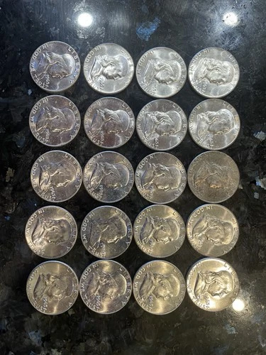 1963 P Franklin Half Dollar Uncirculated 2 End Of Roll Coins Tarnish