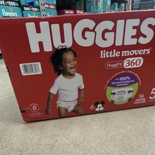 Huggies Little Movers HuggFit 360  Size 5 Diapers 56 Count 27 lbs Unisex