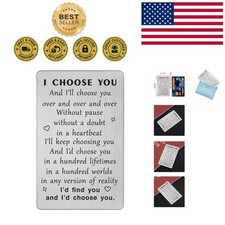 Engraved I Choose You Wallet Card - Unique Wedding or Father's Day Gift for Him