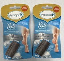2 Boxes Amope Pedi Perfect Replacement Roller Heads, 4 Rollers Total. FREE SHIP.