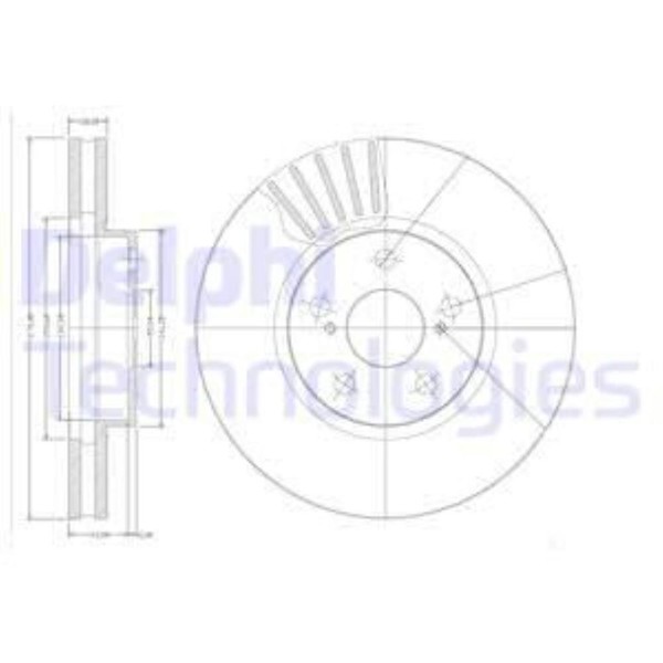 Delphi 2X Bremsscheibe Vorne Ø275 Mm FüR Toyota Avensis Station Wagon _T22_ 1.8-image
