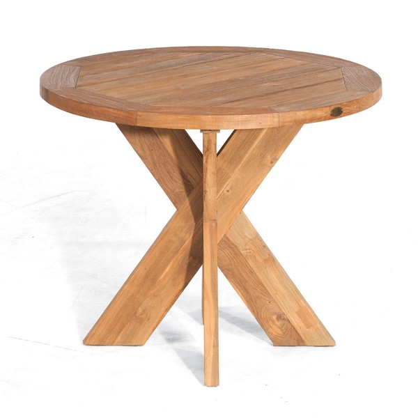 Sonnenpartner Quantum Gartentisch Tisch Esstisch Rund Ø 90 Cm Teakholz Old Teak-image