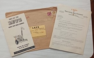 Vintage Farm 1957 Letz Model 220x Series Grinders Advertising With Letter Etc