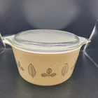 “Gold Leaf” Promo Vintage PYREX #473 1 Qt Cinderella Casserole Dish w/ Glass Lid
