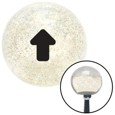 Black Bubble Solid Arrow Up Clear Metal Flake Shift Knob w/ M16x1.5 Insert Auto