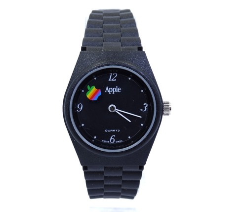 Rare Vintage APPLE WATCH Collectible Swiss Quartz BLACK GRILAMID Macintosh - 第 1/7 張圖片