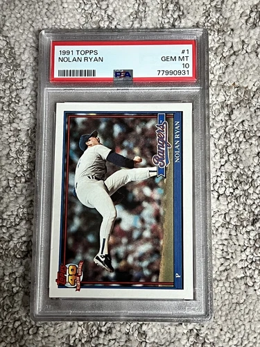 PSA 10 BASEBALL CARD 1991 TOPPS HOF NOLAN RYAN TEXAD RANGERS