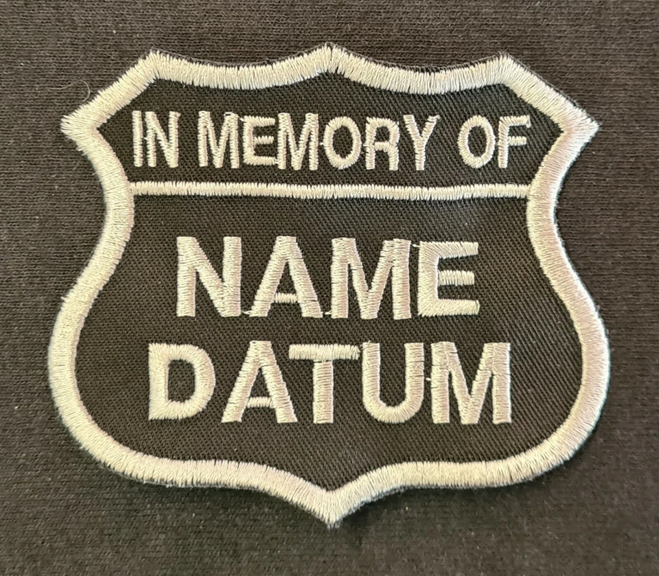 PABA Patch Wunschtext IN MEMORY DATUM Name Dein TEXT Aufnäher SCHLEIFE Biker