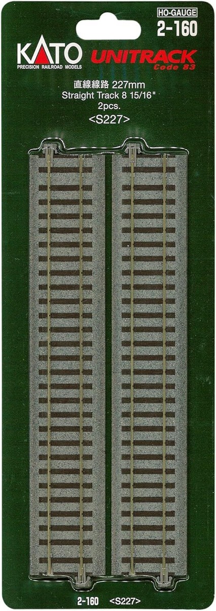 New Kato H.O Scale 2-160 227mm Straight Track S227 - 2 pcs from