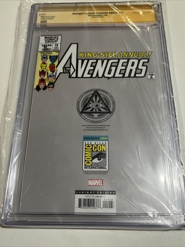 AVENGERS ANUAL #10 CGC 9.8 FACSÍMIL FIRMADO EXCLUSIVO VARIANTE DE LÁMINA VIRGEN - Imagen 2 de 2