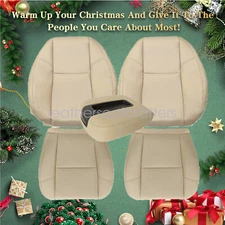 2009-2014 For Chevrolet Tahoe Front Bottom & Top Leather PERF Seat Cover - Tan
