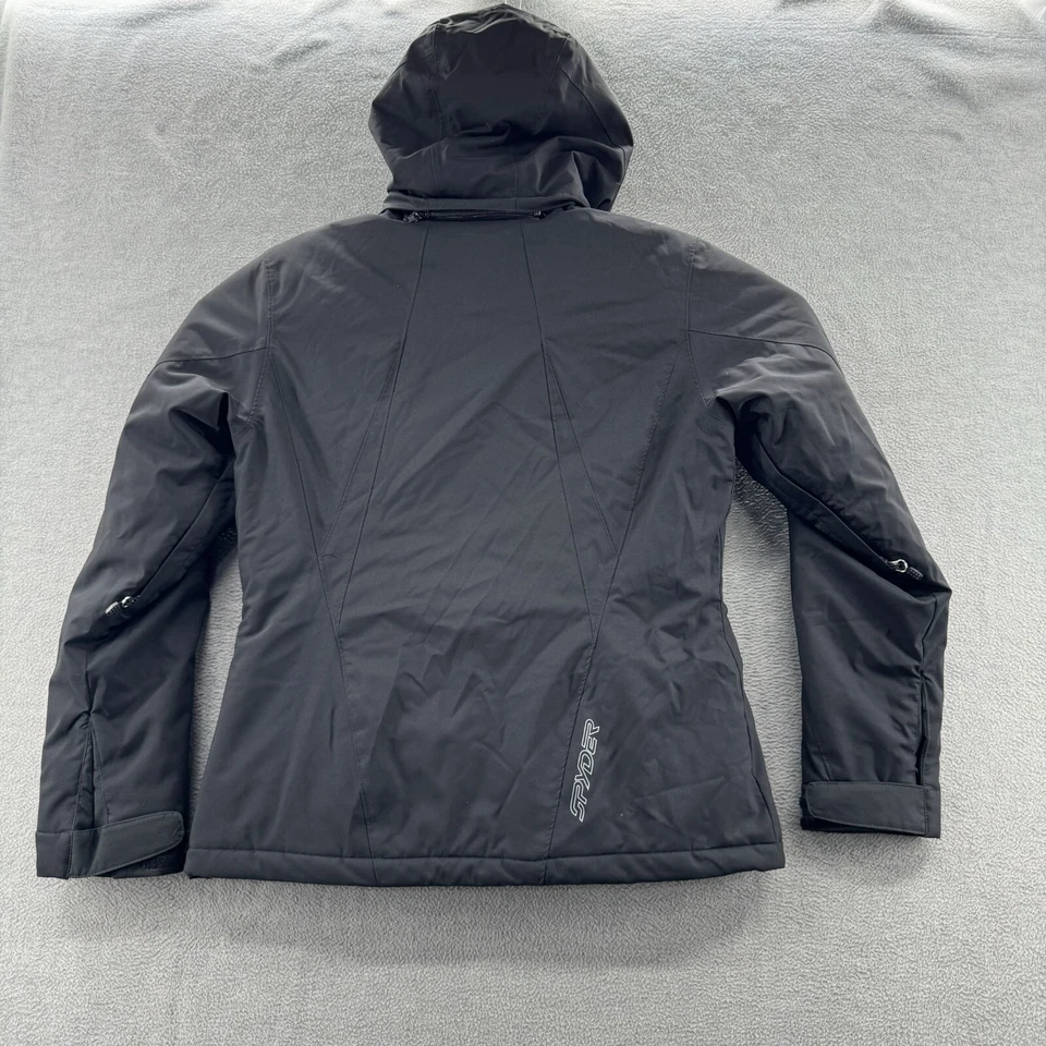 Chaqueta aislante Spyder para mujer talla 10 negra cremallera completa con capucha costura sellada Foto 2 de 4