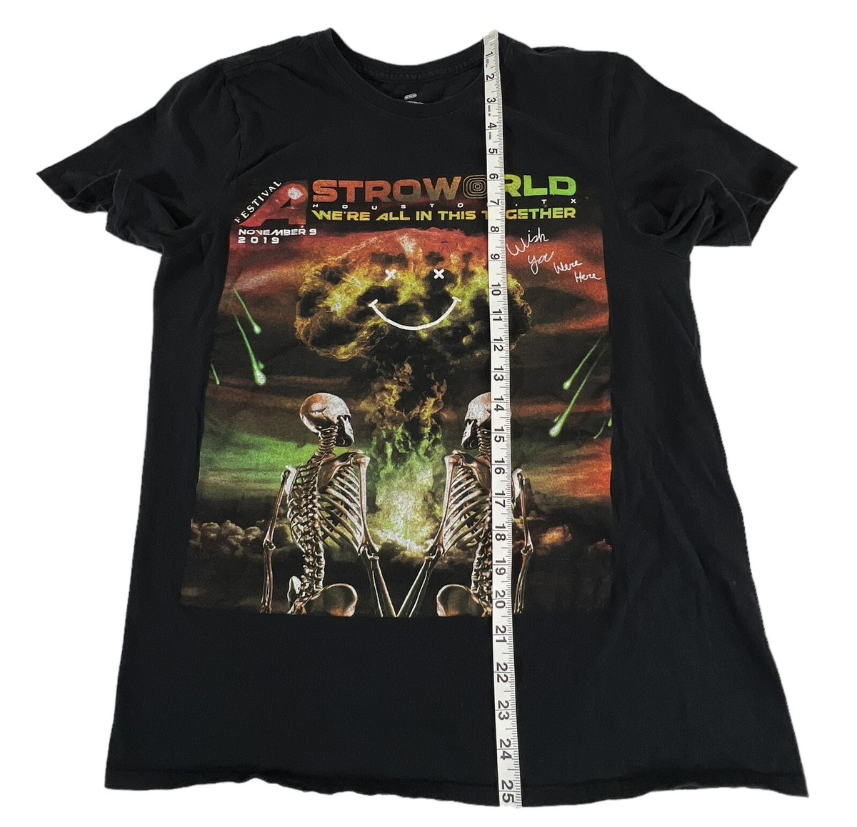 Travis Scott Astroworld Tour 2019 T Shirt Double Sided Black Size