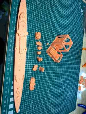 3D Printed 1/700 British cruiser HMS Hawkins Unpainted Model Kit NEW！