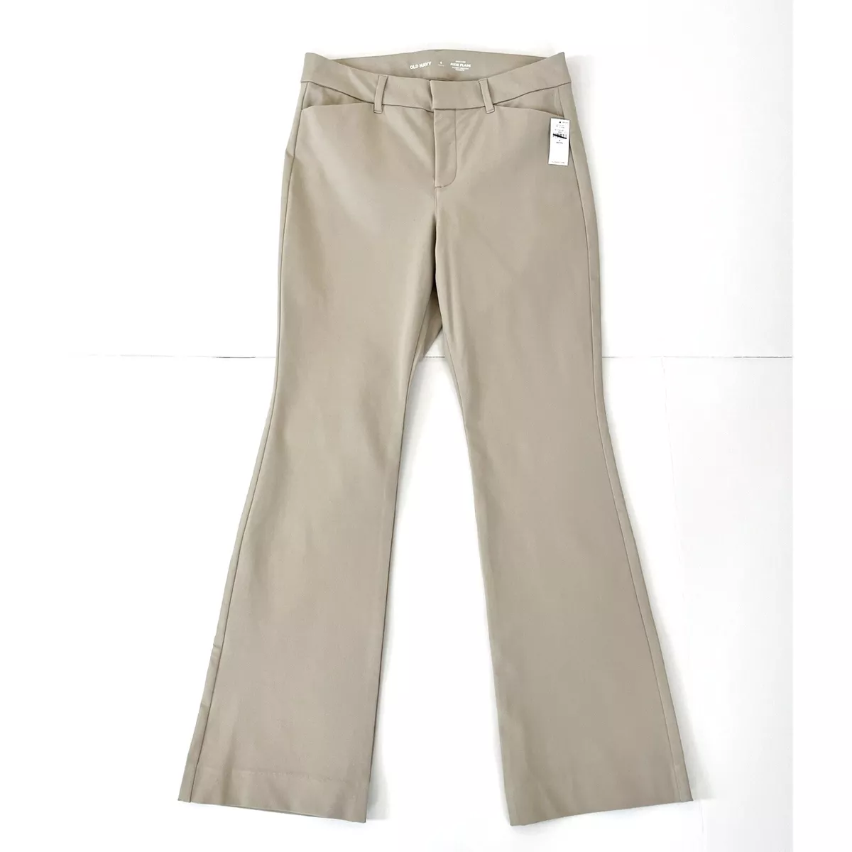 Old Navy Pants Womens 8 Petite 8P Tan Beige Pixie Flare Full Length High  Rise