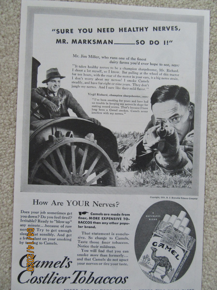 Camel Costlier Tobacco Cigarettes, You Need Healthy Nerves, Mr. Marksman,  Rifle