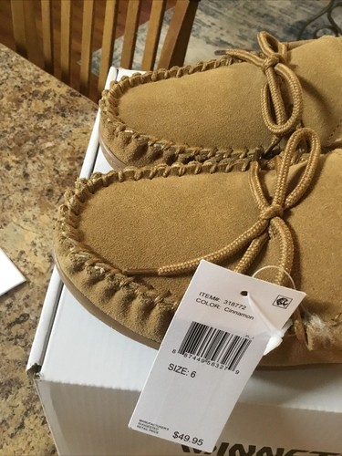 Minnetonka zimtfarbenes Wildleder Trapper Hausschuhe Damengröße 6M neu im Karton kostenloser Versand - Bild 6 von 10