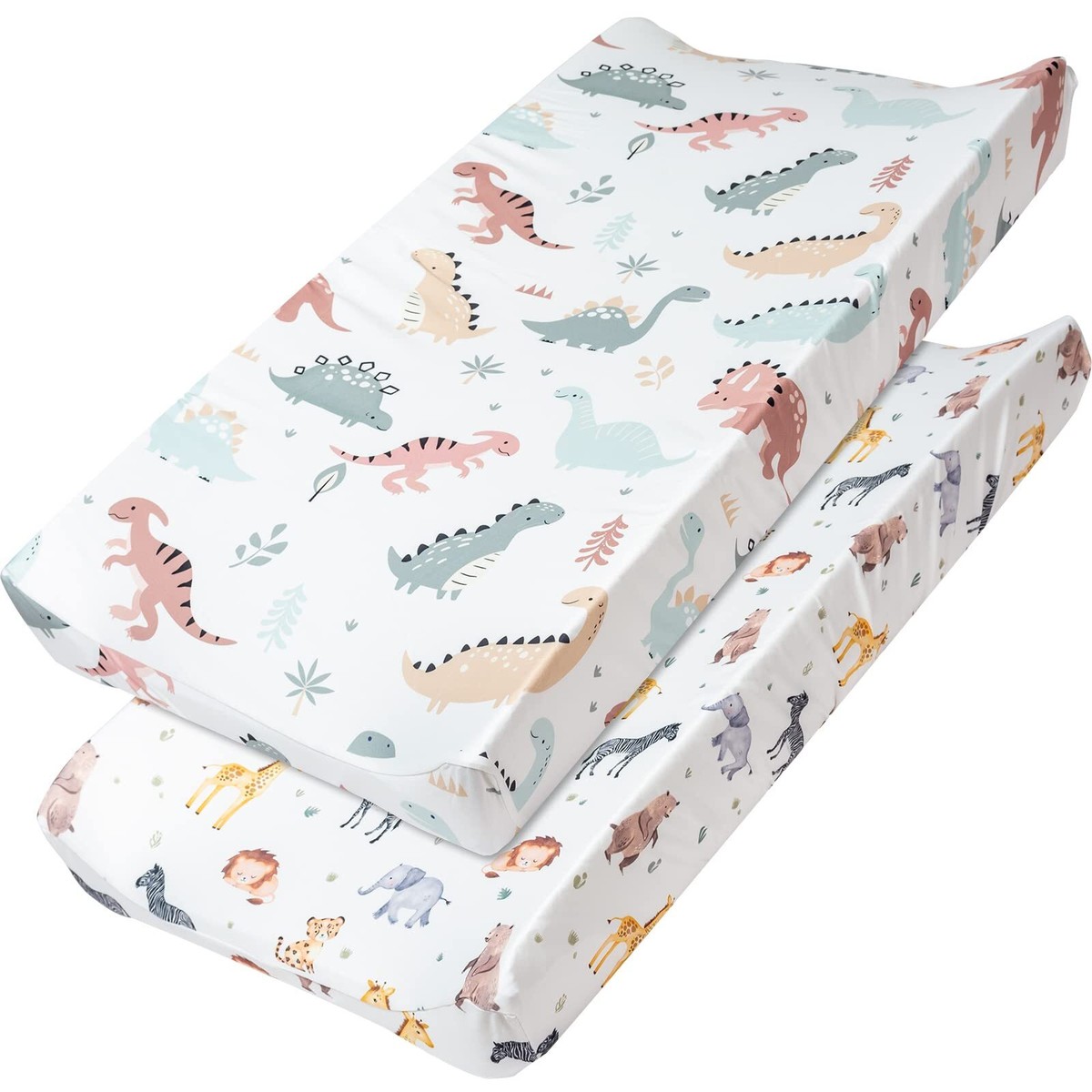 Soft Breathable Baby Stretchy Changing Table Pad Cover (2 Pack, 32 X 16 X  5'')