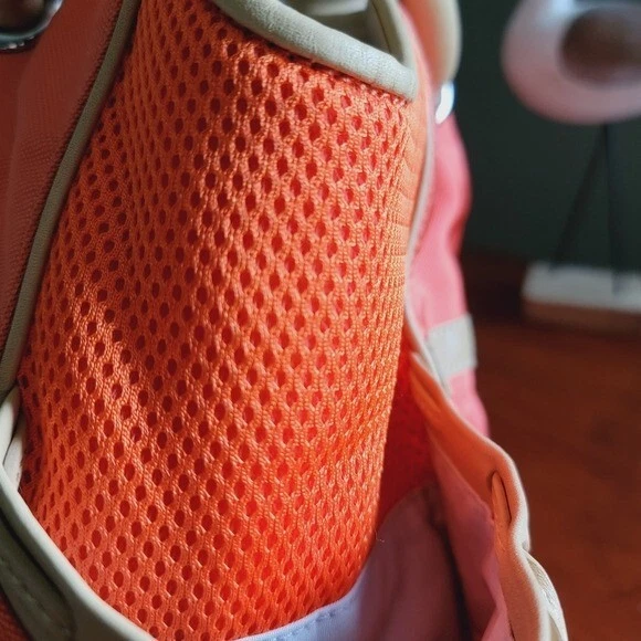 Cole Haan Naranja Gamuza Nylon Cuero Tostado Hobo Bolso de Hombro Cartera Foto 4 de 4