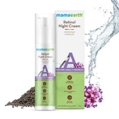 Mamaearth Retinol Night Cream For Women with Bakuchi for Anti Aging, Wrinkle 50g