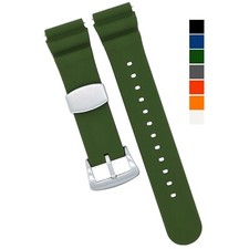 Soft Silicone Watch Band - Divers Style Replacement Strap - Quick Release 7S26