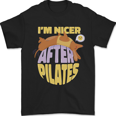 Nicer After Pilates Lustig Yoga Hund Herren Maglietta 100% Baumwolle