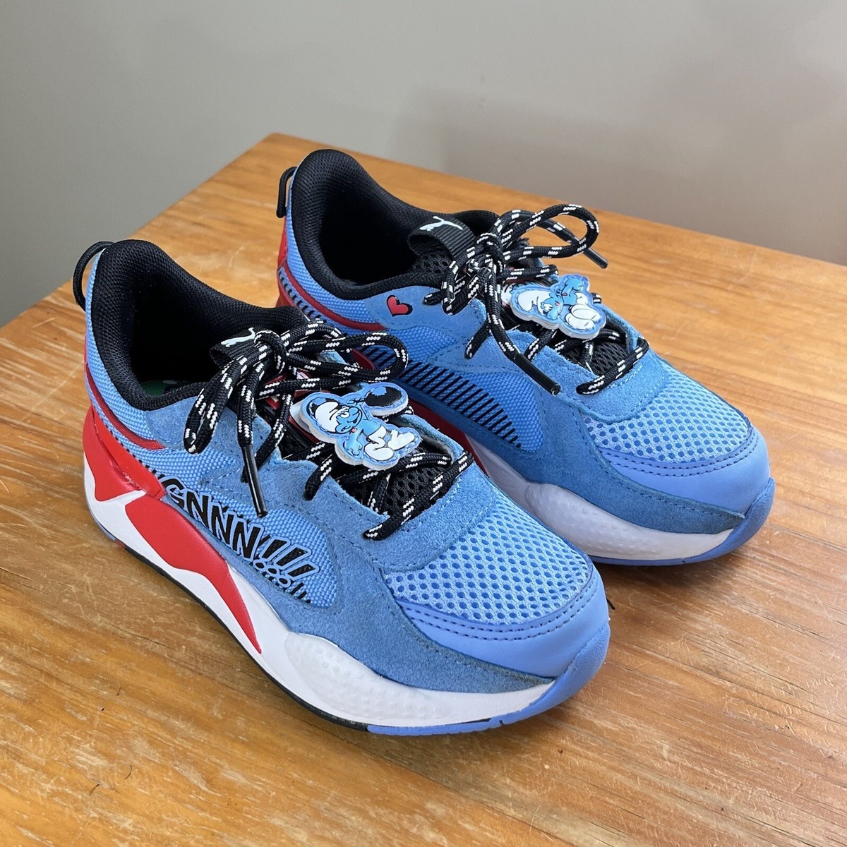 Puma X The Smurfs RS-X Kids Sneaker 11.5 Toddler Blue/Red RARE EUC
