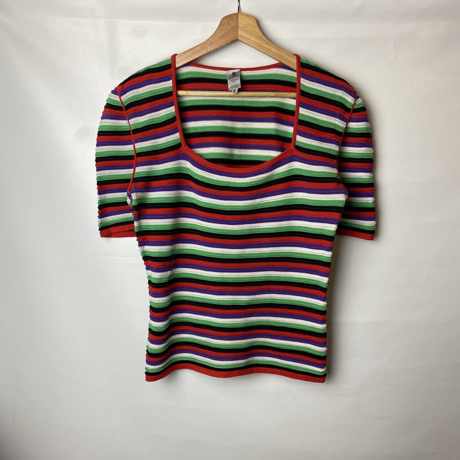 Ungaro Blouse Very Rare Vintage 46 Sz 12 Women’s Striped Sweatshirt  T-shirt