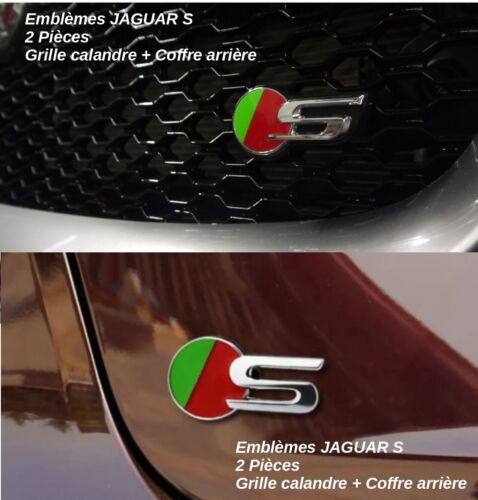 JAGUAR S 2 Emblèmes, Logos, Badges métal   Avant et  Arrière Chrome - Photo 1/2