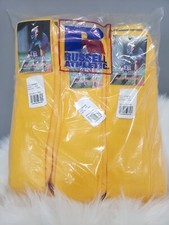 LOT 12 PAIR Men All Sport Sock Large Gold Yellow Soccer Football Gym