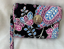 VERA BRADLEY TURNLOCK RFID WRISTLET ALPINE FLORAL RETIRED EXCELLENT PRE-OWNED