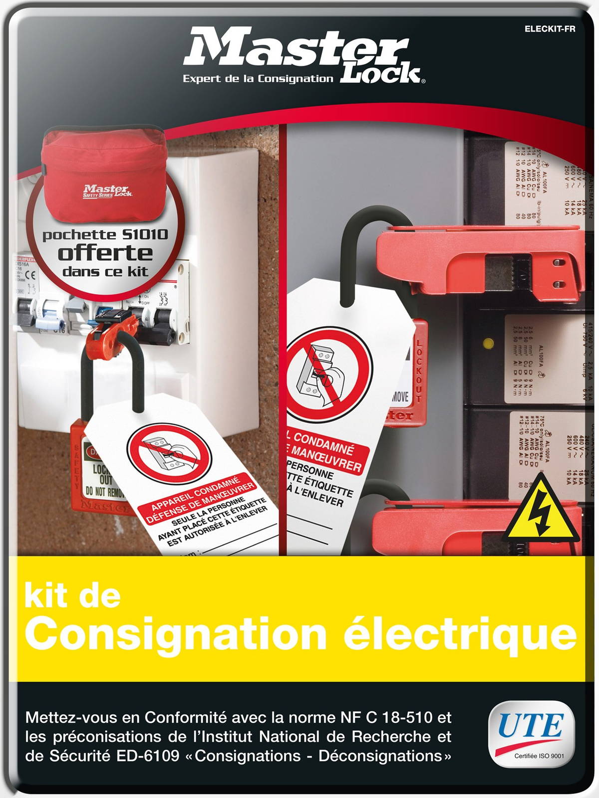 Kit de consignation électrique cadenas disjoncteur block