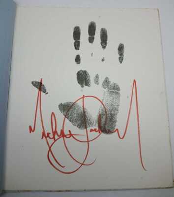 MICHAEL JACKSON 1987 Japan Tour Red Book Leaflet w/Hand Print