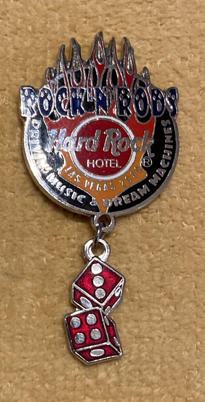 Hard Rock Hotel Las Vegas,  Rock’n  Rods, 2000 dangle dice clutch- back pin