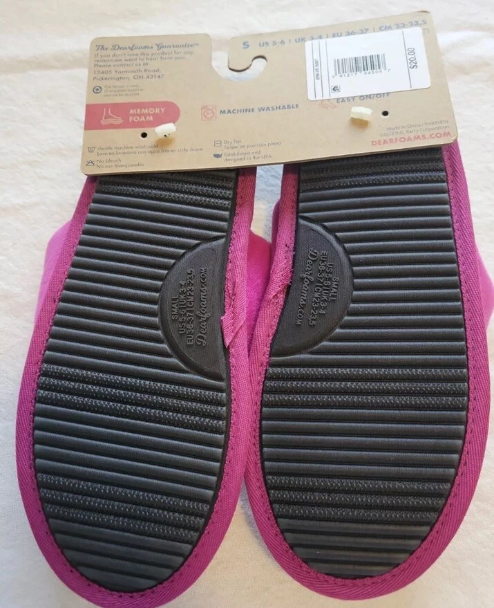 Dearfoams Bat Slippers Womens S 5/6 Purple Slip On Fur Lined Memory Foam - Image 3 of 3