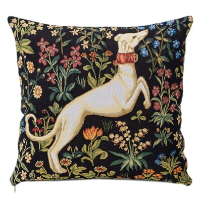 William Morris Dog Tapestry Pillow Sofa Couch Decorative Cushion 18x18
