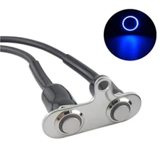 5A/12V Universal 2pcs Latching Stainless Steel Blue LED Motorcycle Switch ON-...