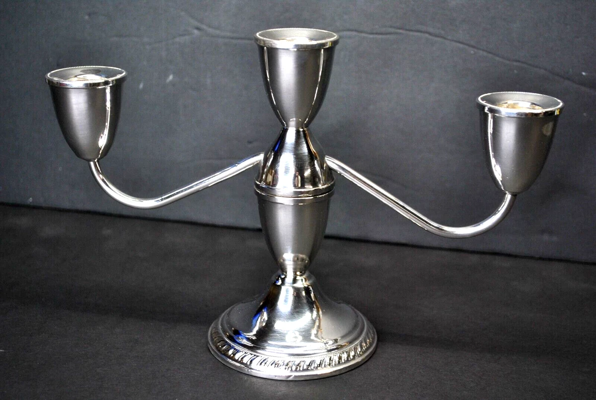 Scented Candle and Sterling Silver Candlestick Set