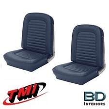 1964 1965 Mustang Front Bucket Seat Upholstery Blue Vinyl By Tmi Ships Free