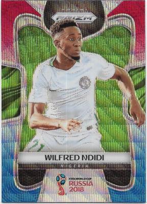 2018 Panini FIFA World Cup Blue Red Wave Prizm (145) Wilfred NDIDI Nigeria